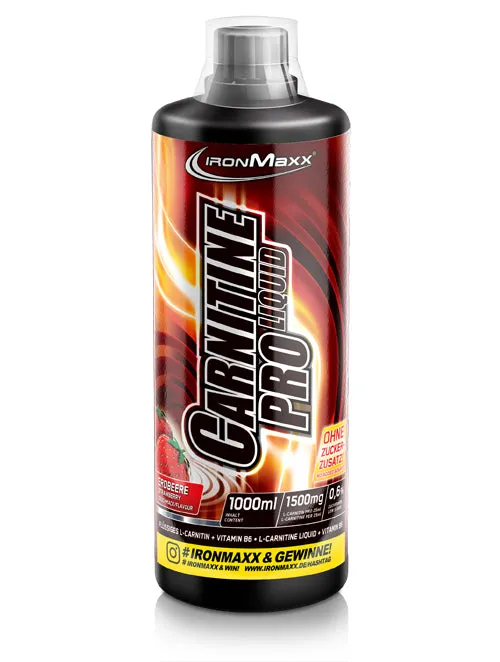 IronMaxx Carnitine Pro Liquid Erdbeere 1000ml fettfrei