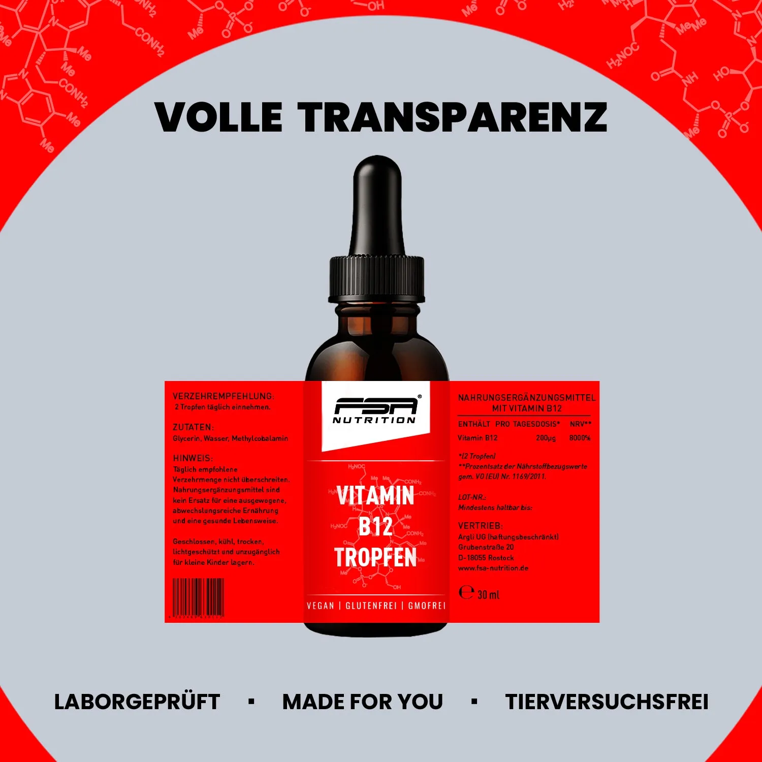 FSA Nutrition Vitamin B12 Tropfen 200 µg 30 ml Glas