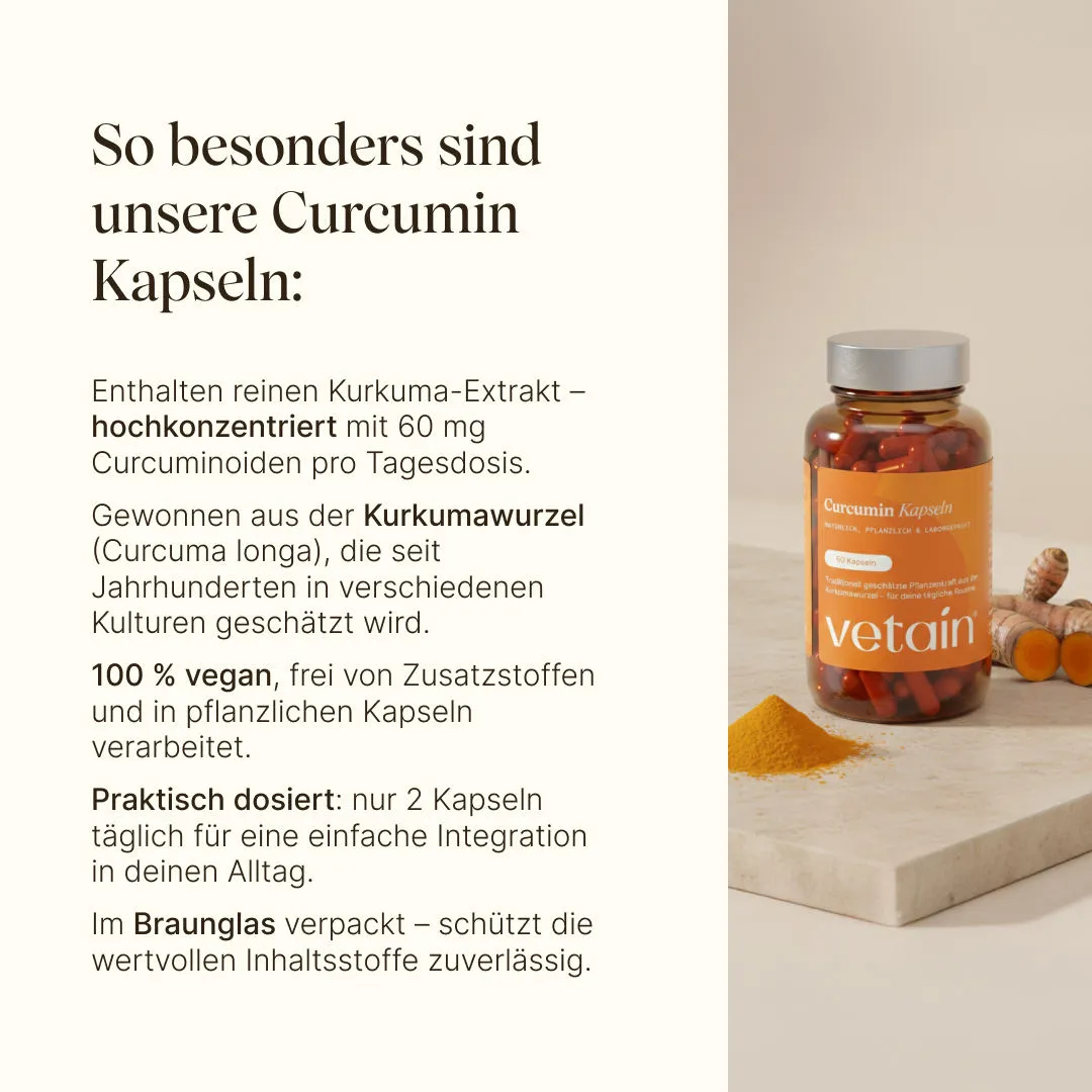 Vetain Curcuma Curcumin Kapseln 60 Stück hochdosiert