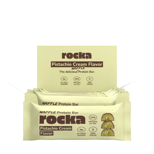 Rocka Waffle Proteinriegel Pistachio Cream 6er Box zuckerfrei