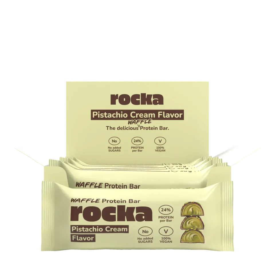 Rocka Waffle Proteinriegel Pistachio Cream 6er Box zuckerfrei