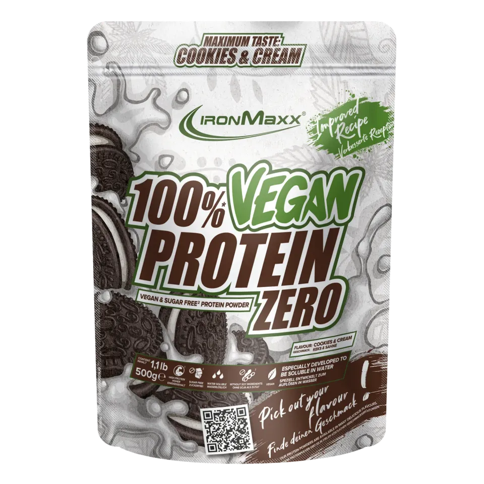 IronMaxx Vegan Protein Zero Pulver 500 g Cookies & Cream zuckerfrei