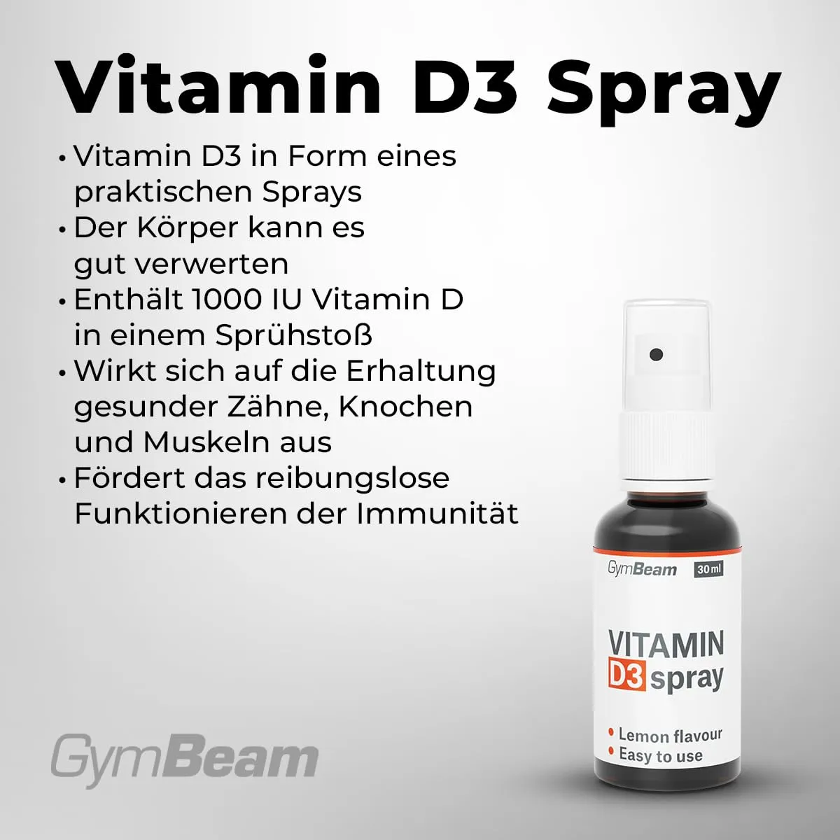 GymBeam Vitamin D3 Spray 30 ml MCT-Öl 428 Sprühstöße