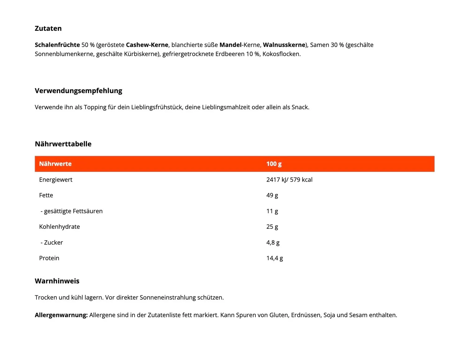 GymBeam Nutty Mix Nussmischung Erdbeere 300 g vegan