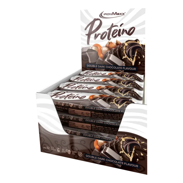 IronMaxx Proteino Riegel Double Dark Chocolate 12x30g