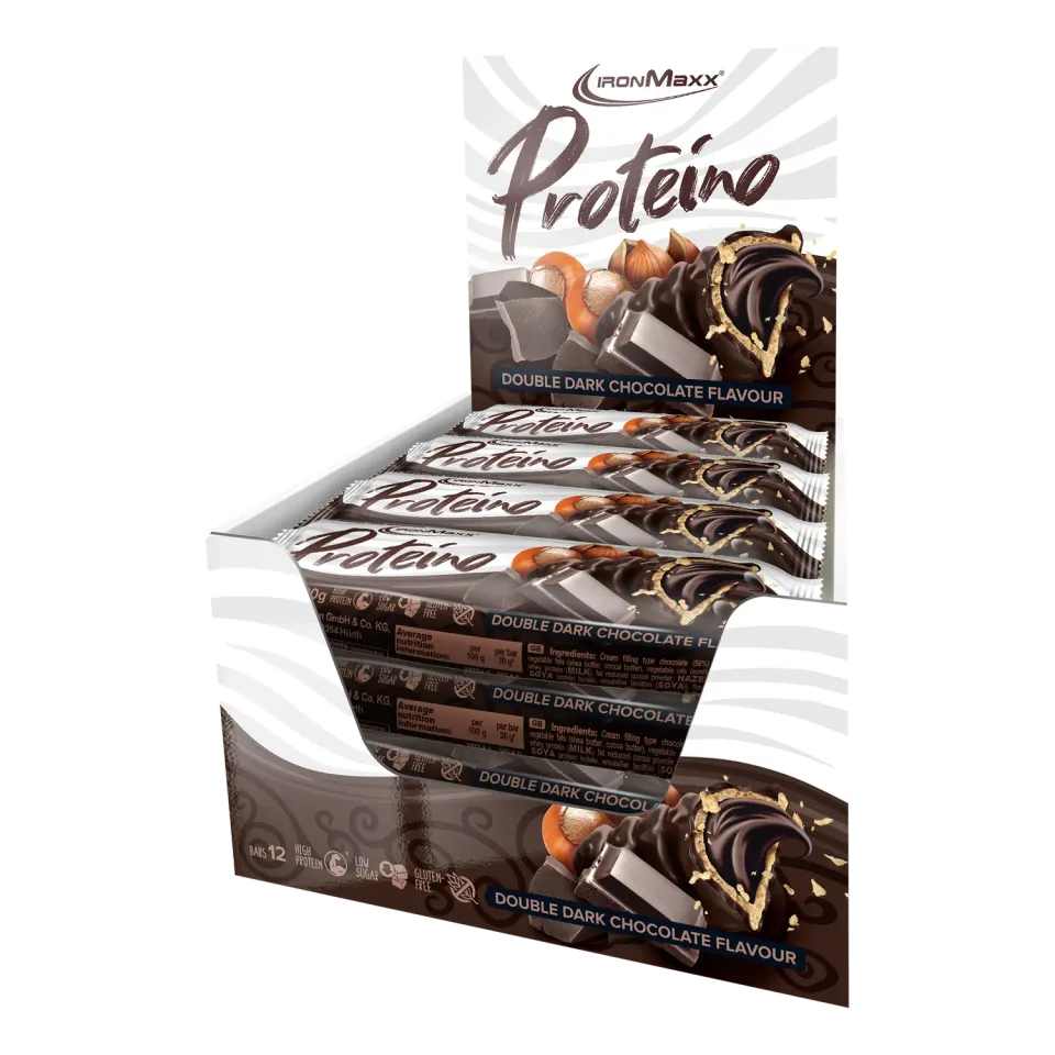 IronMaxx Proteino Riegel Double Dark Chocolate 12x30g