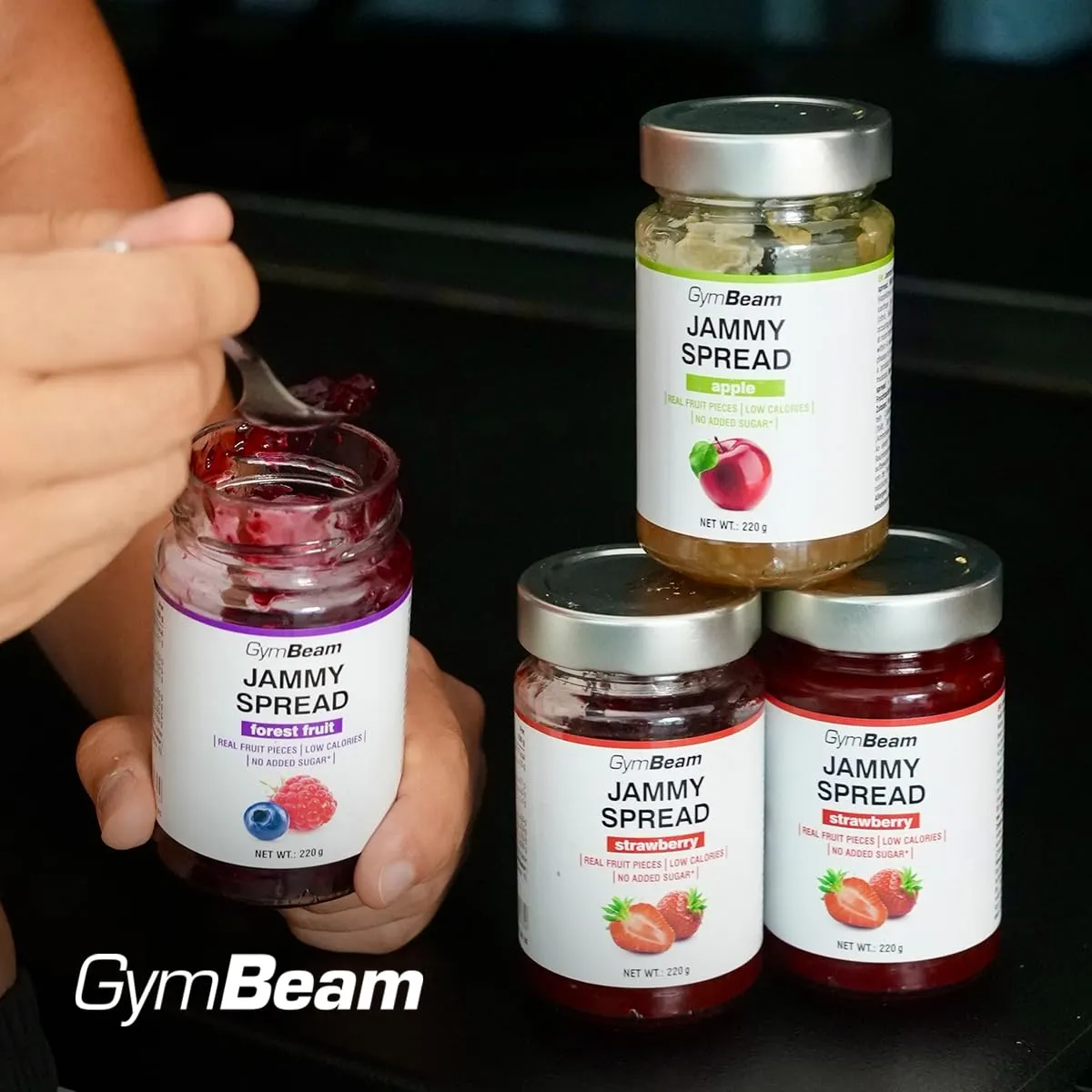 GymBeam Jammy Spread Aufstrich 220 g Apfel zuckerfrei