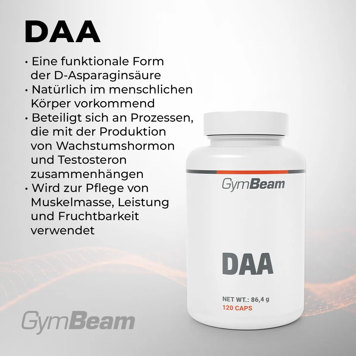 GymBeam D-Asparaginsäure Kapseln 120 Kapseln Testosteron-Booster