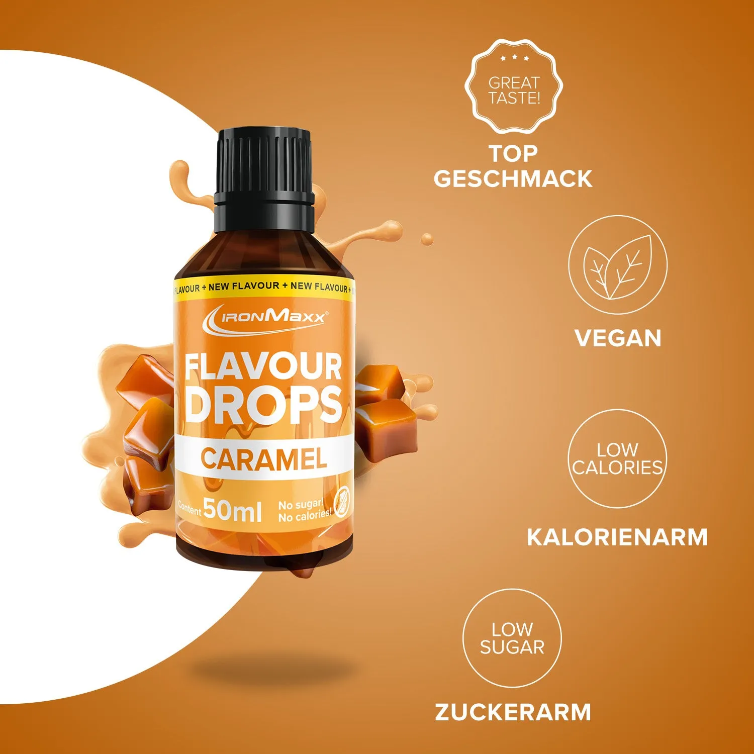 IronMaxx Flavour Drops Karamell 50ml zero Zucker