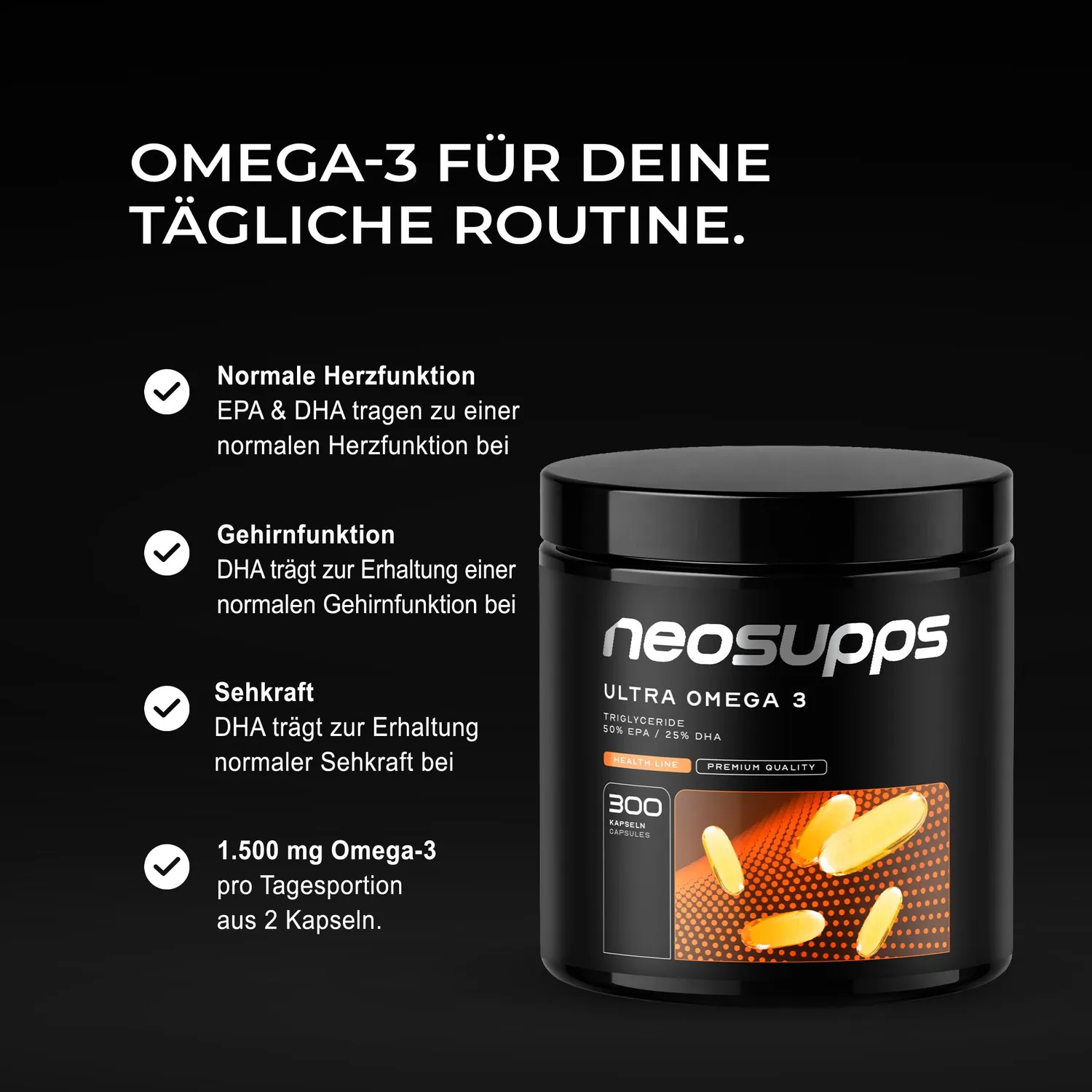 Neosupps Ultra Omega 3 Kapseln 300 Stück hochdosiert