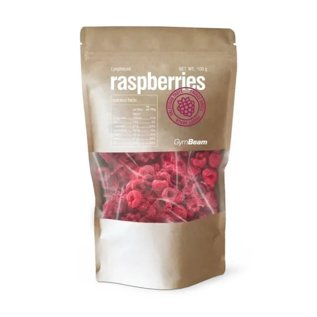 GymBeam Himbeeren gefriergetrocknet 100 g ohne Zucker