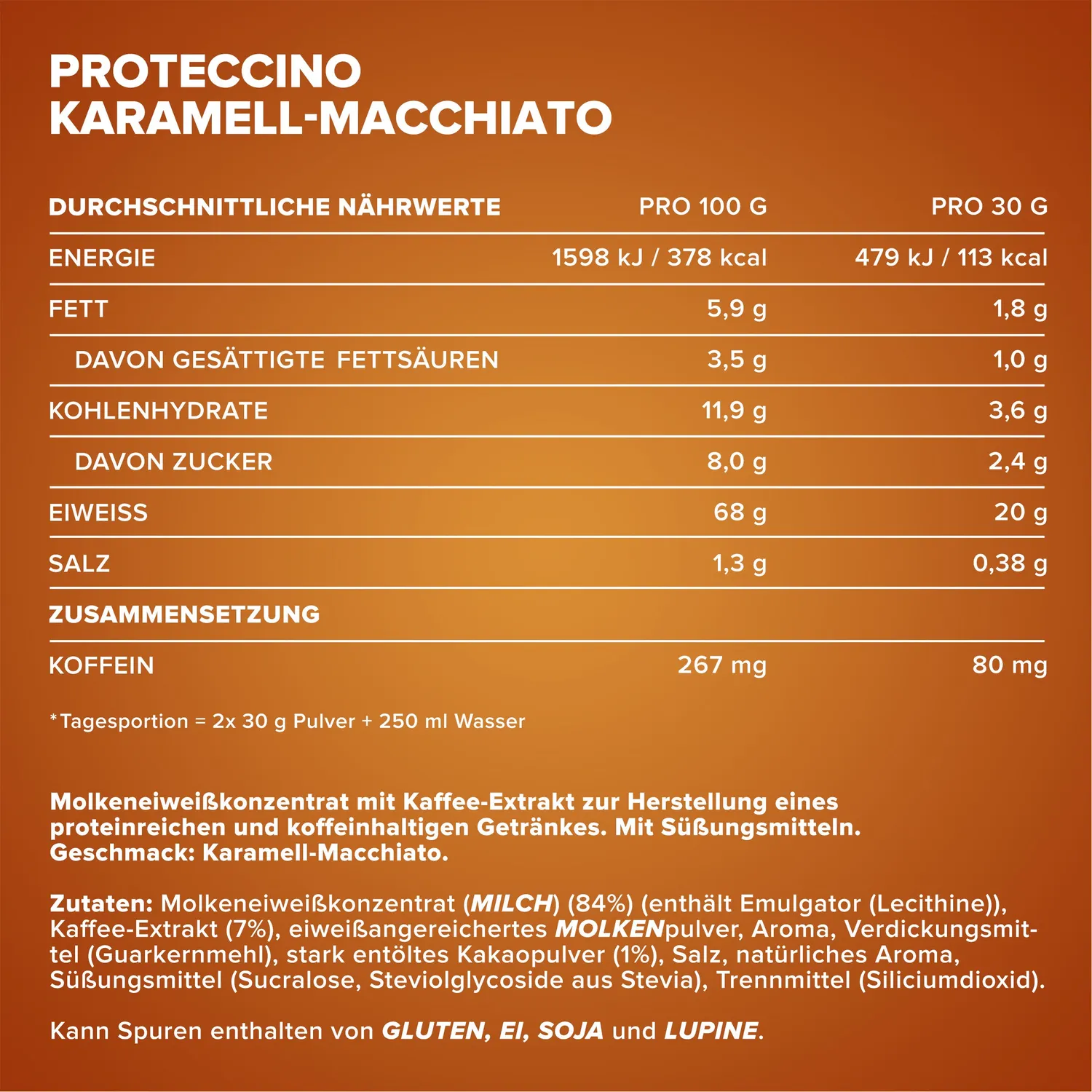 IronMaxx Proteccino Proteinpulver 30g Caramel Macchiato