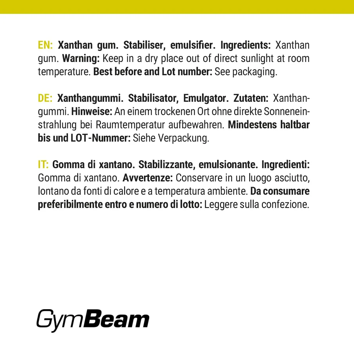 GymBeam Xanthan Gum Verdickungsmittel 100g glutenfrei