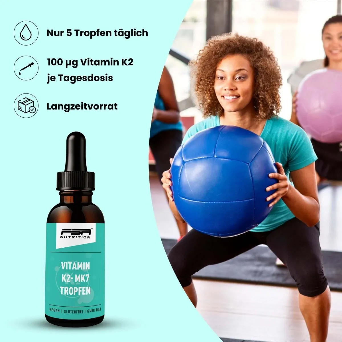 FSA Nutrition Vitamin K2 MK7 Tropfen 100 µg hochdosiert