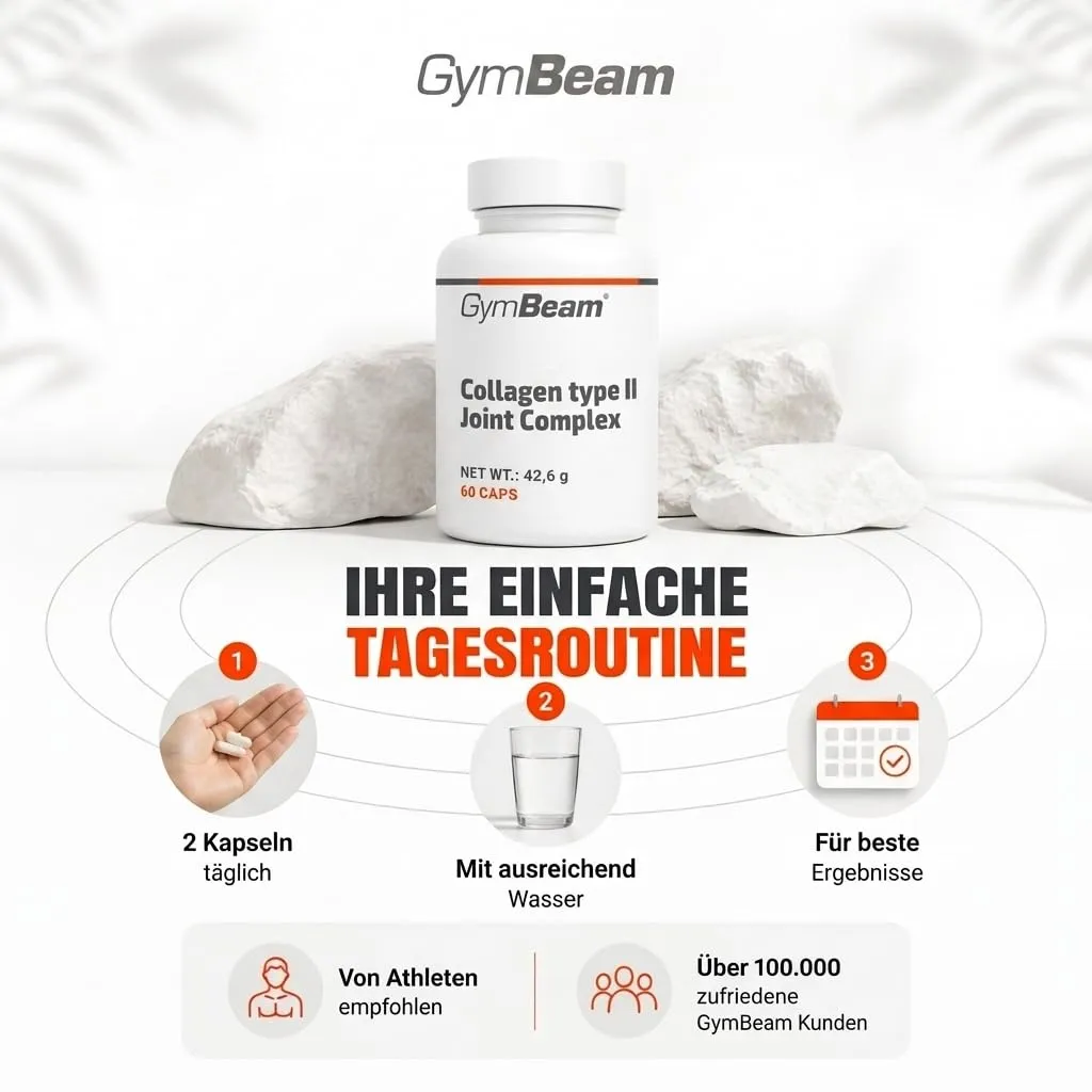 GymBeam Kollagen Typ II Kapseln 60 Stk mit Hyaluron