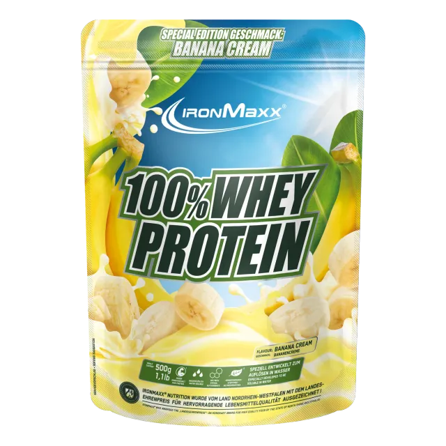 IronMaxx 100% Whey Protein Pulver 500 g Banana Cream