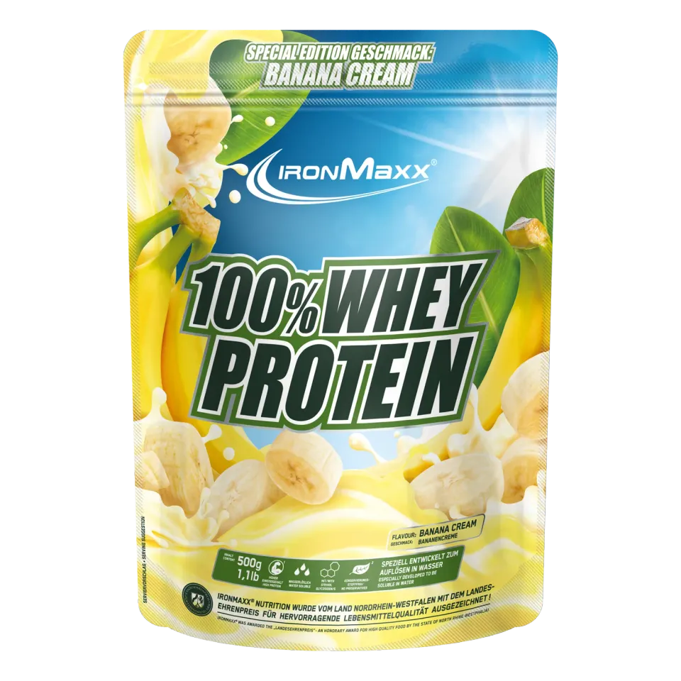 IronMaxx 100% Whey Protein Pulver 500 g Banana Cream