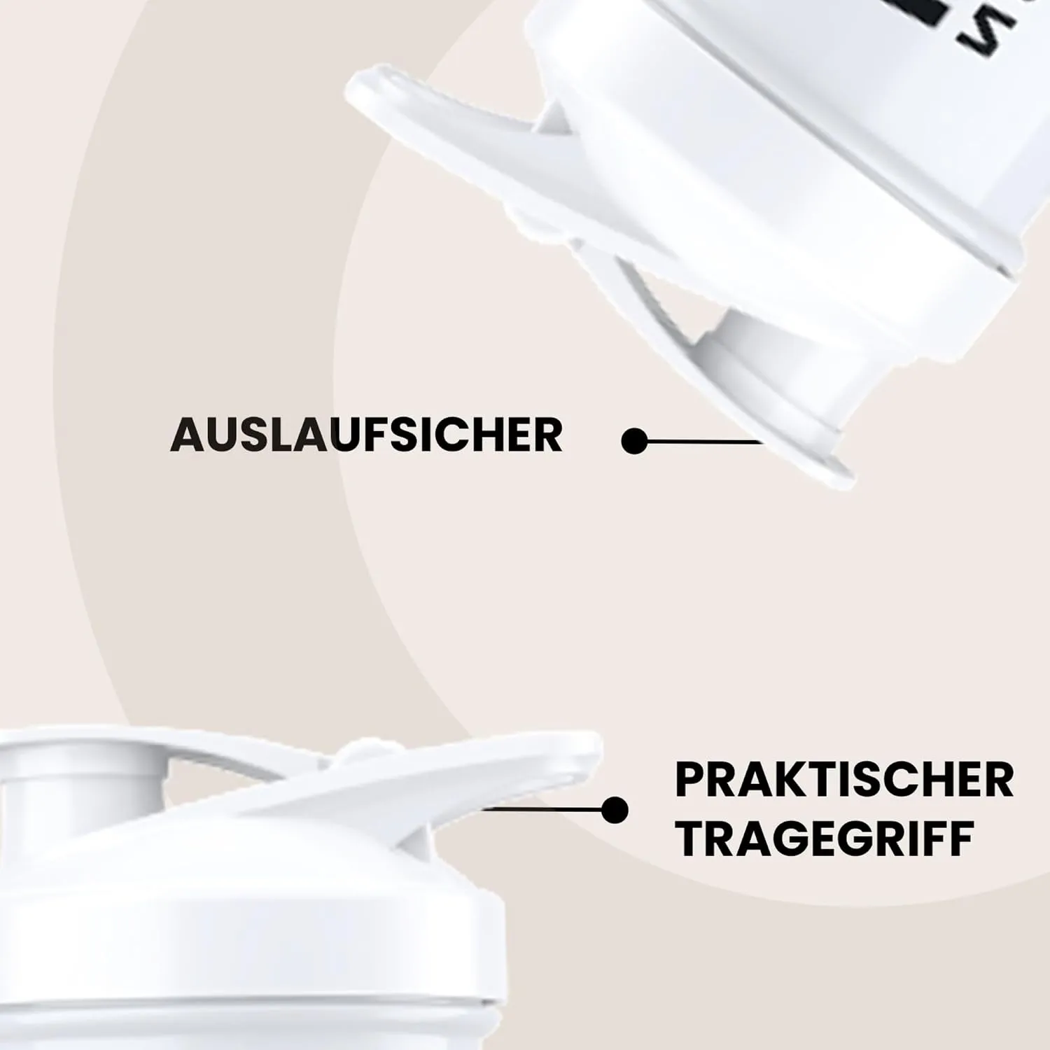 FSA Nutrition Protein Shaker Pulverfach Weiß mit Kugel