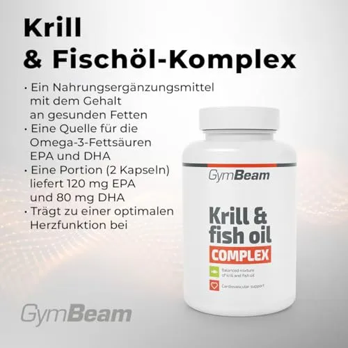 GymBeam Krill- & Fischöl Omega 3 Kapseln 90 Caps EPA DHA