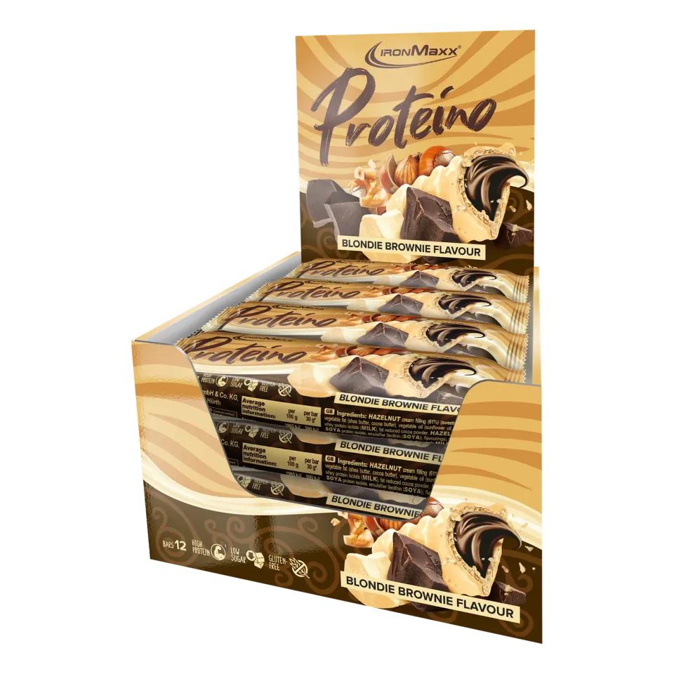 IronMaxx Proteino Proteinriegel 12x30g Blondie Brownie zuckerarm