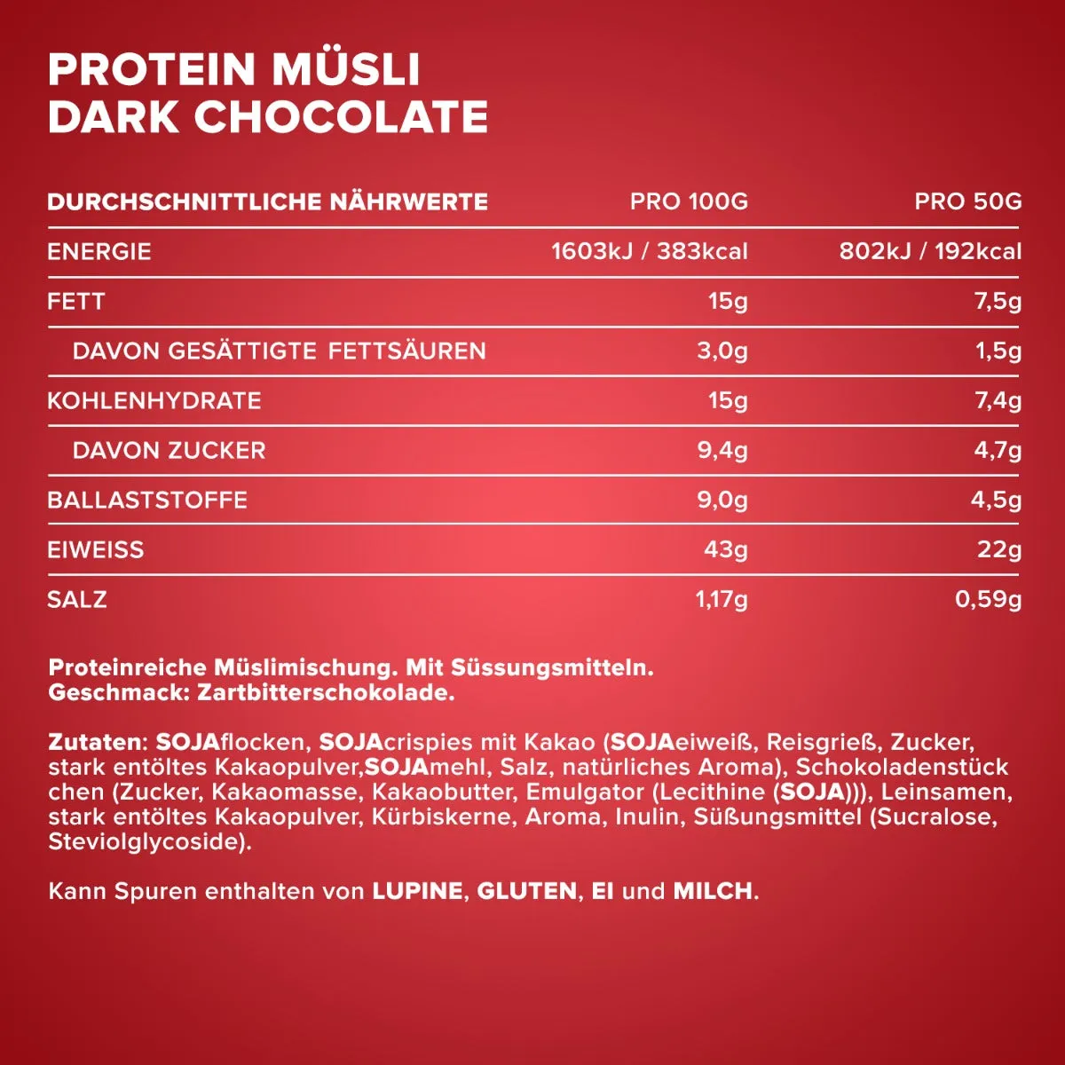 IronMaxx Protein Müsli 2000g Dark Chocolate proteinreich