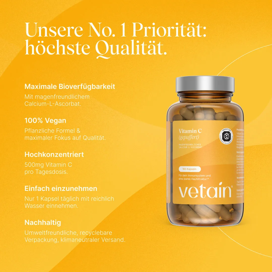 Vetain Vitamin C gepuffert Kapseln 365 Stück magenschonend