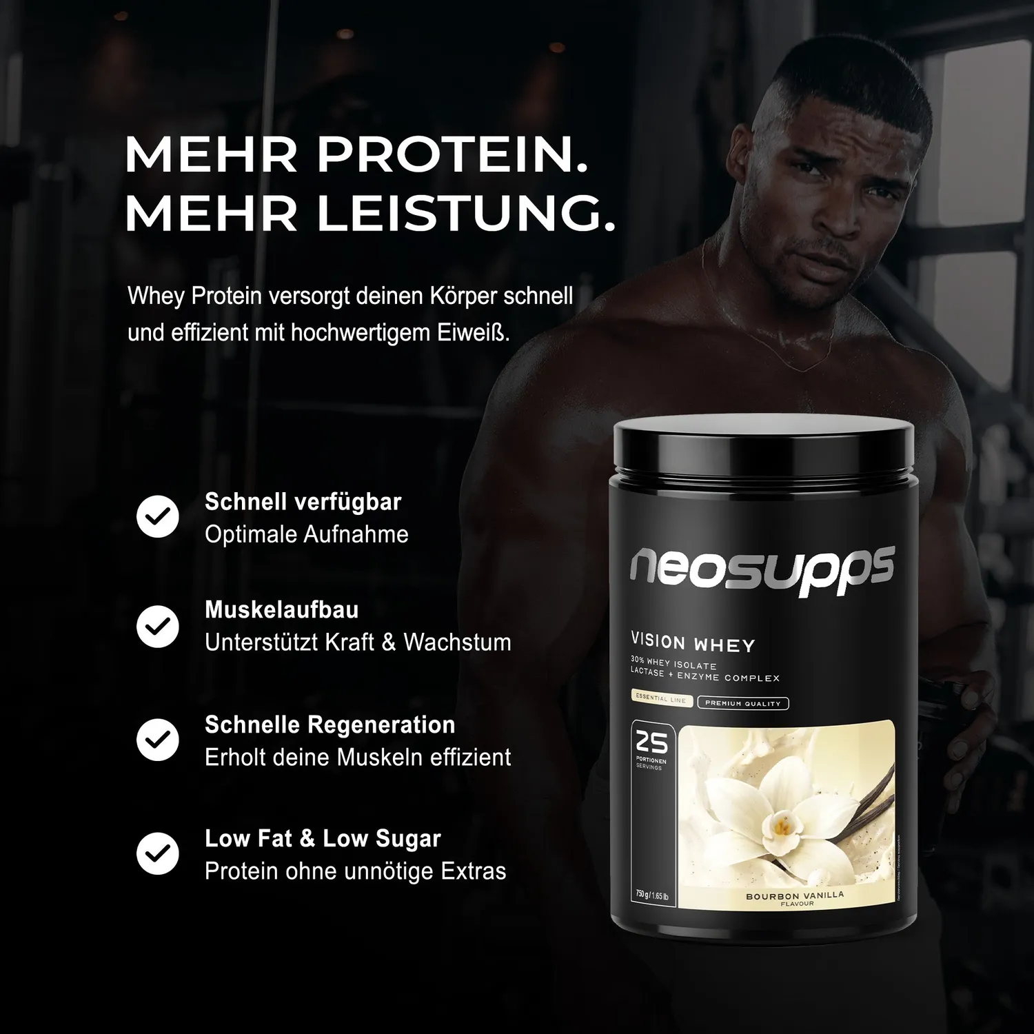 Neosupps Vision Whey Protein Bourbon Vanilla 750g Laktase