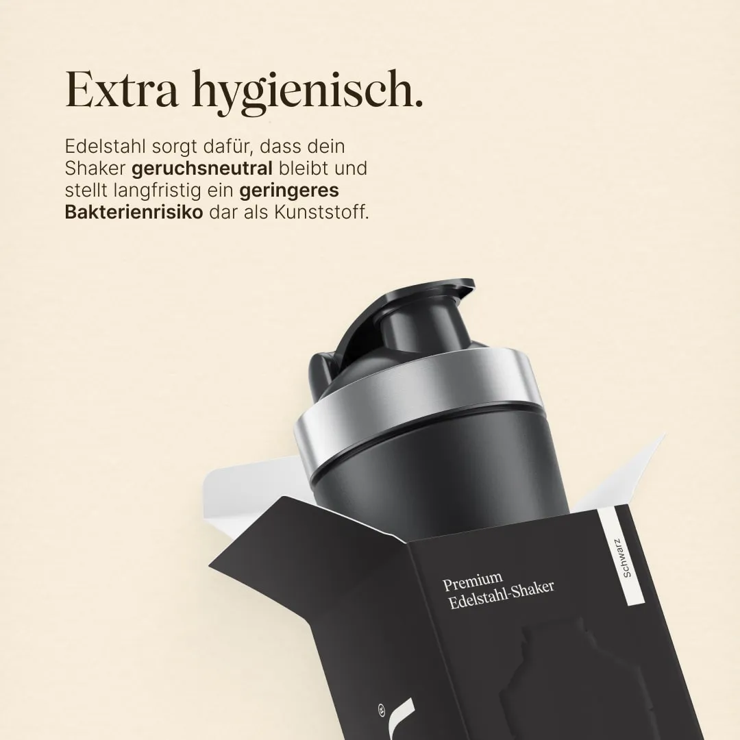 Vetain Edelstahl-Shaker 750ml Proteinshaker rostfrei