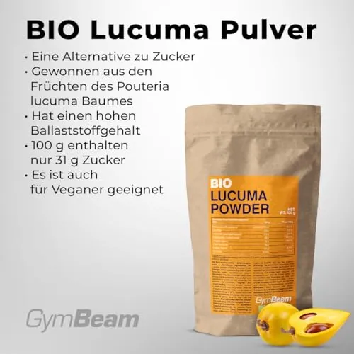 GymBeam BIO Lucuma Pulver 100 g ballaststoffreich