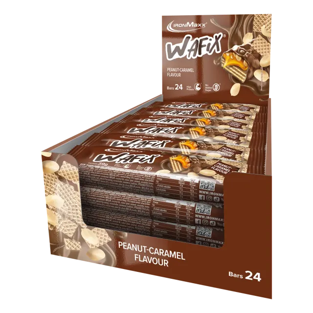 IronMaxx Wafix Waffelriegel 24x39g Peanut Caramel proteinreich
