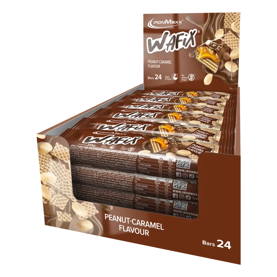 IronMaxx Wafix Waffelriegel 24x39g Peanut Caramel proteinreich