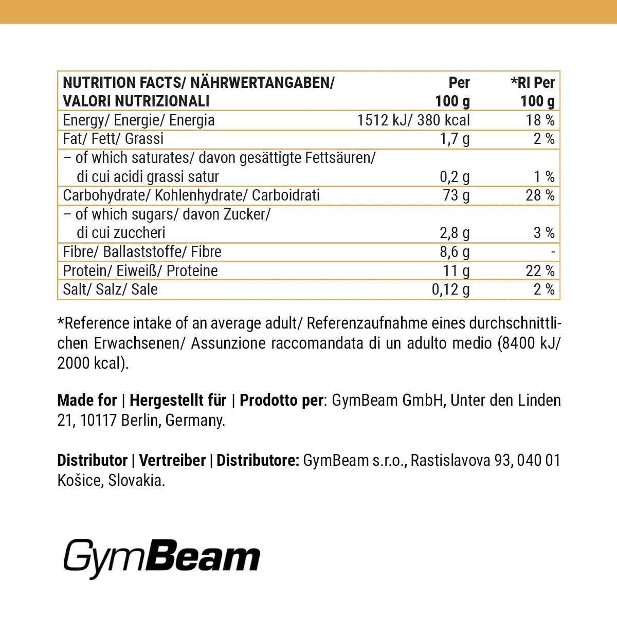 GymBeam Bulgur Vollkornweizen 6 x 500 g ballaststoffreich