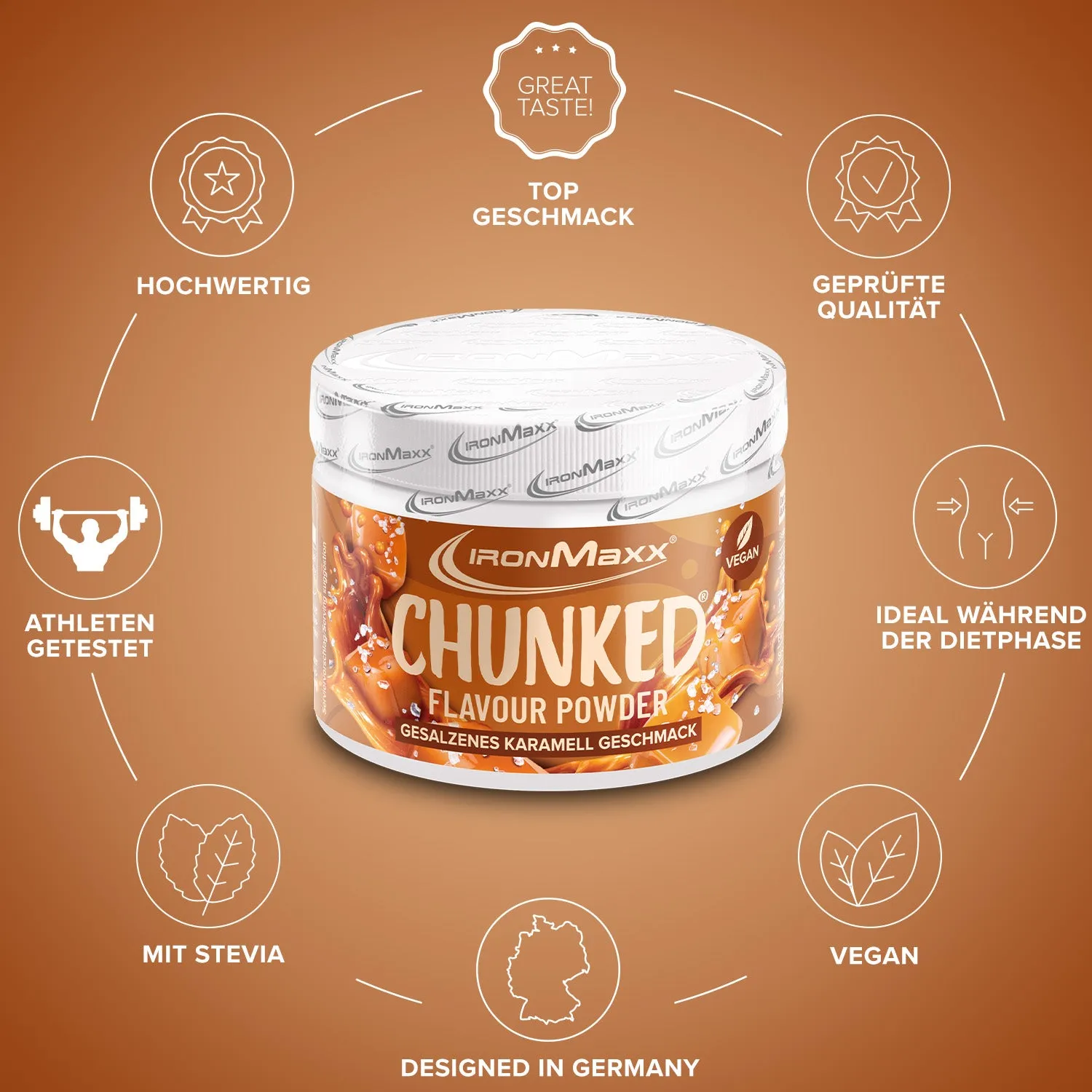 IronMaxx Chunked SqueeZero Pulver Salted Caramel 150g