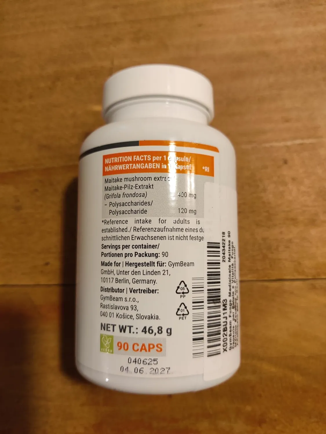 GymBeam Maitake Kapseln Grifola Frondosa Polysaccharide