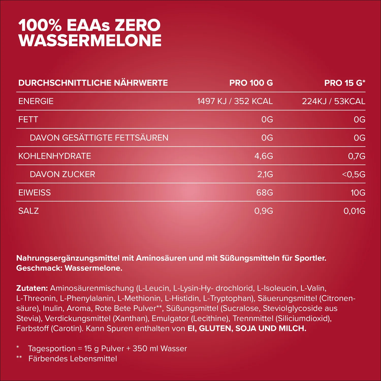 IronMaxx 100% EAAs Zero EAA Pulver 500g Melone