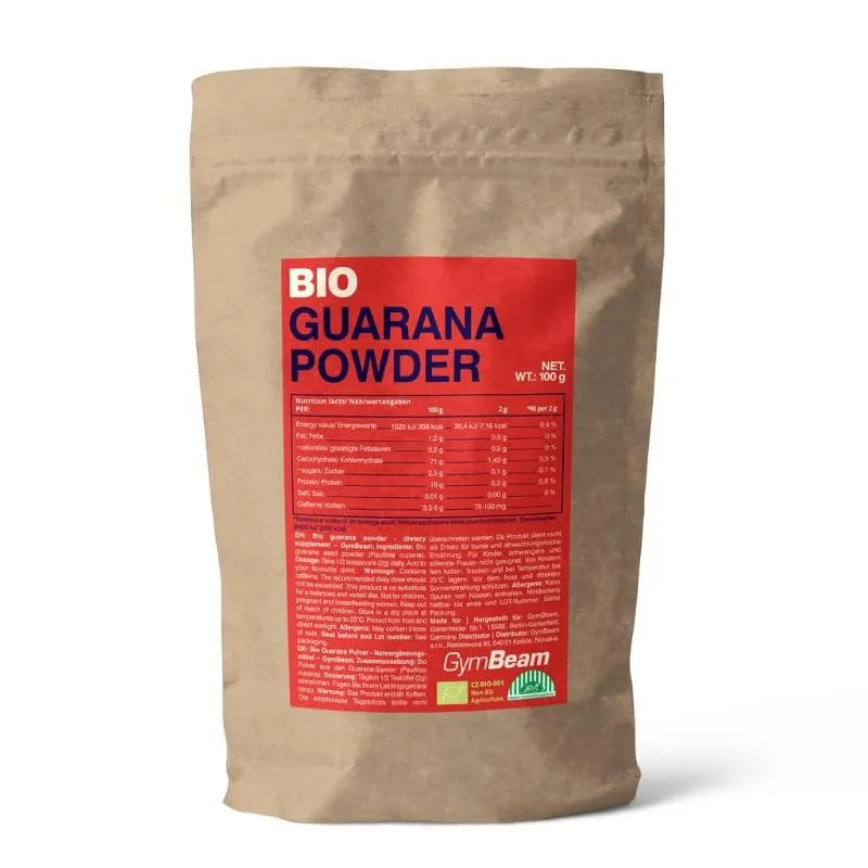 GymBeam Guarana-Pulver Bio 100 g natürliches Koffein