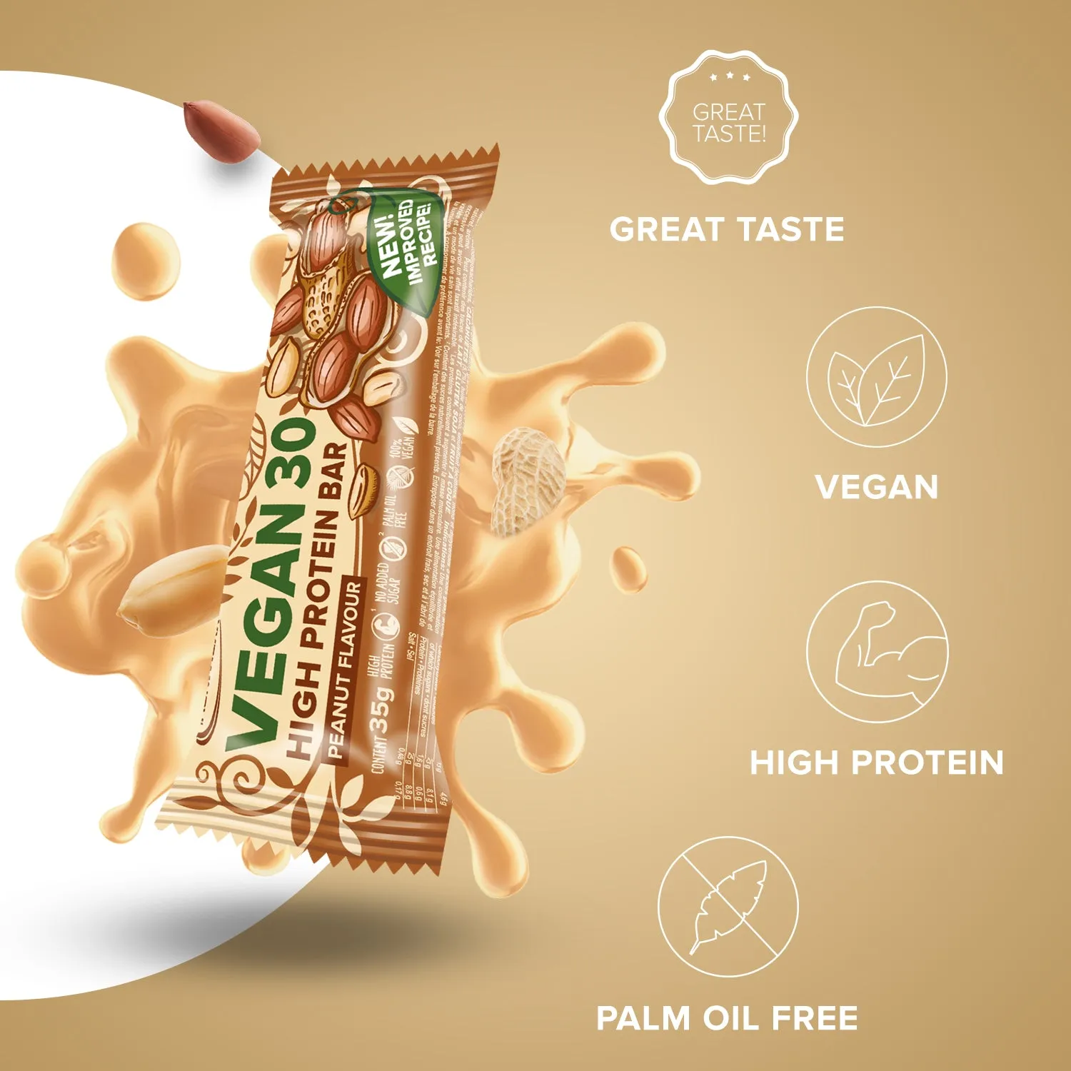 IronMaxx Vegan 30 Proteinriegel 35g Peanut