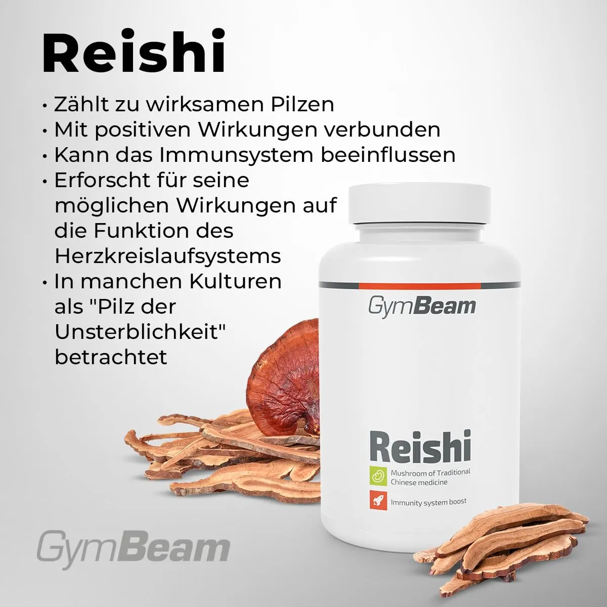 GymBeam Reishi Kapseln 90 Kapseln Immunsystem