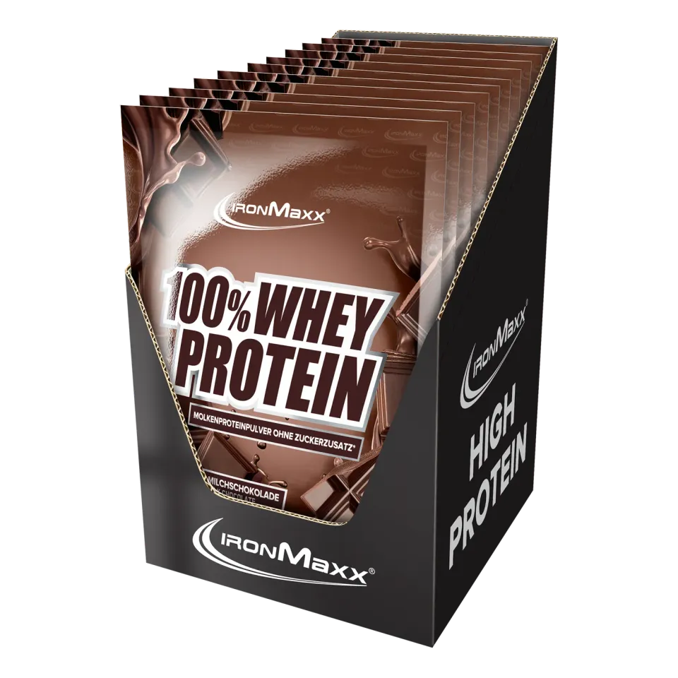IronMaxx 100% Whey Protein Pulver 10x30g Milchschokolade zum Testen