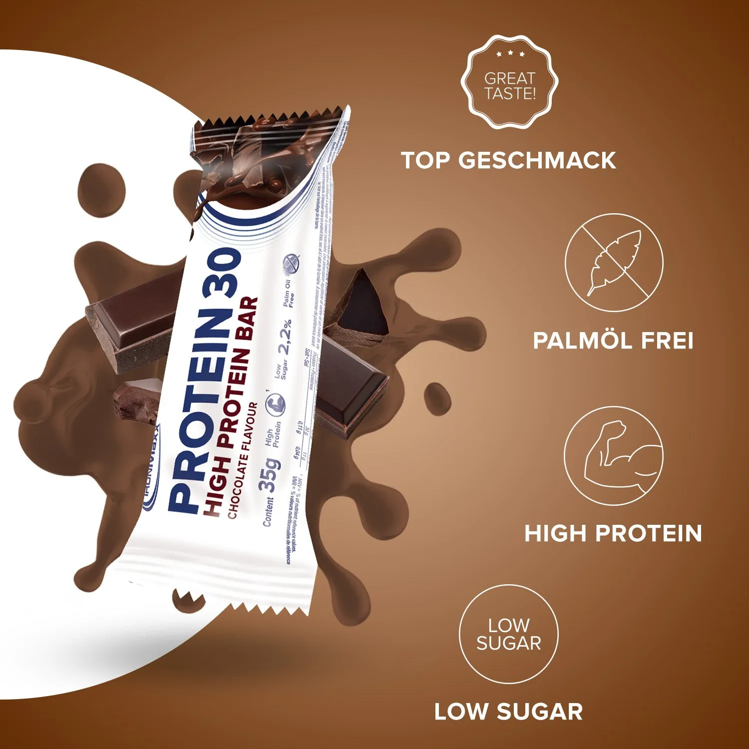 IronMaxx Protein 30 Riegel Schokolade 35g proteinreich