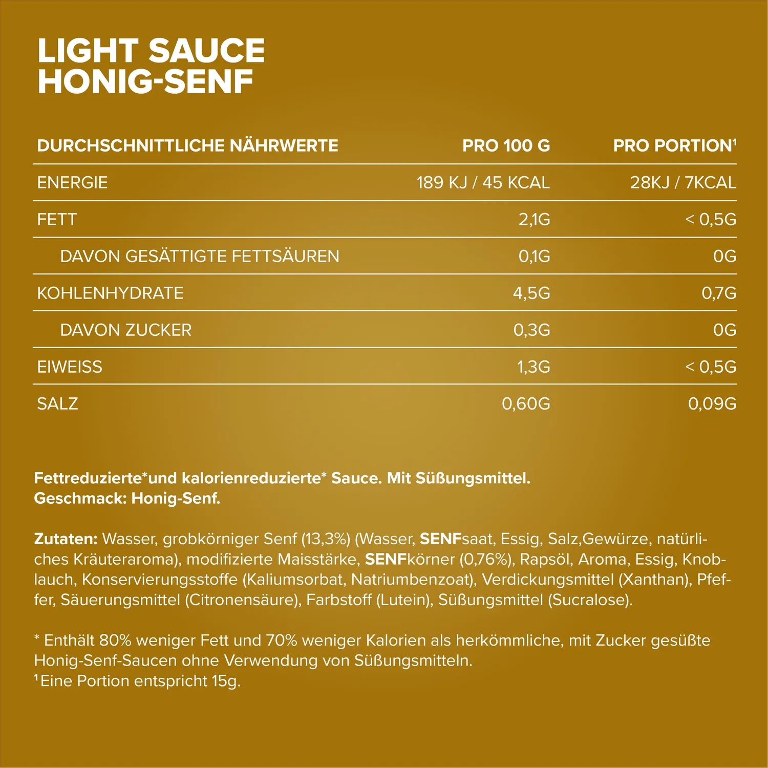 IronMaxx SqueeZero Light Sauce 285ml Honey Mustard kalorienarm