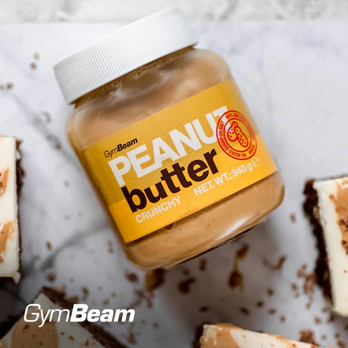 GymBeam Erdnussbutter Crunchy 340g ohne Zuckerzusatz