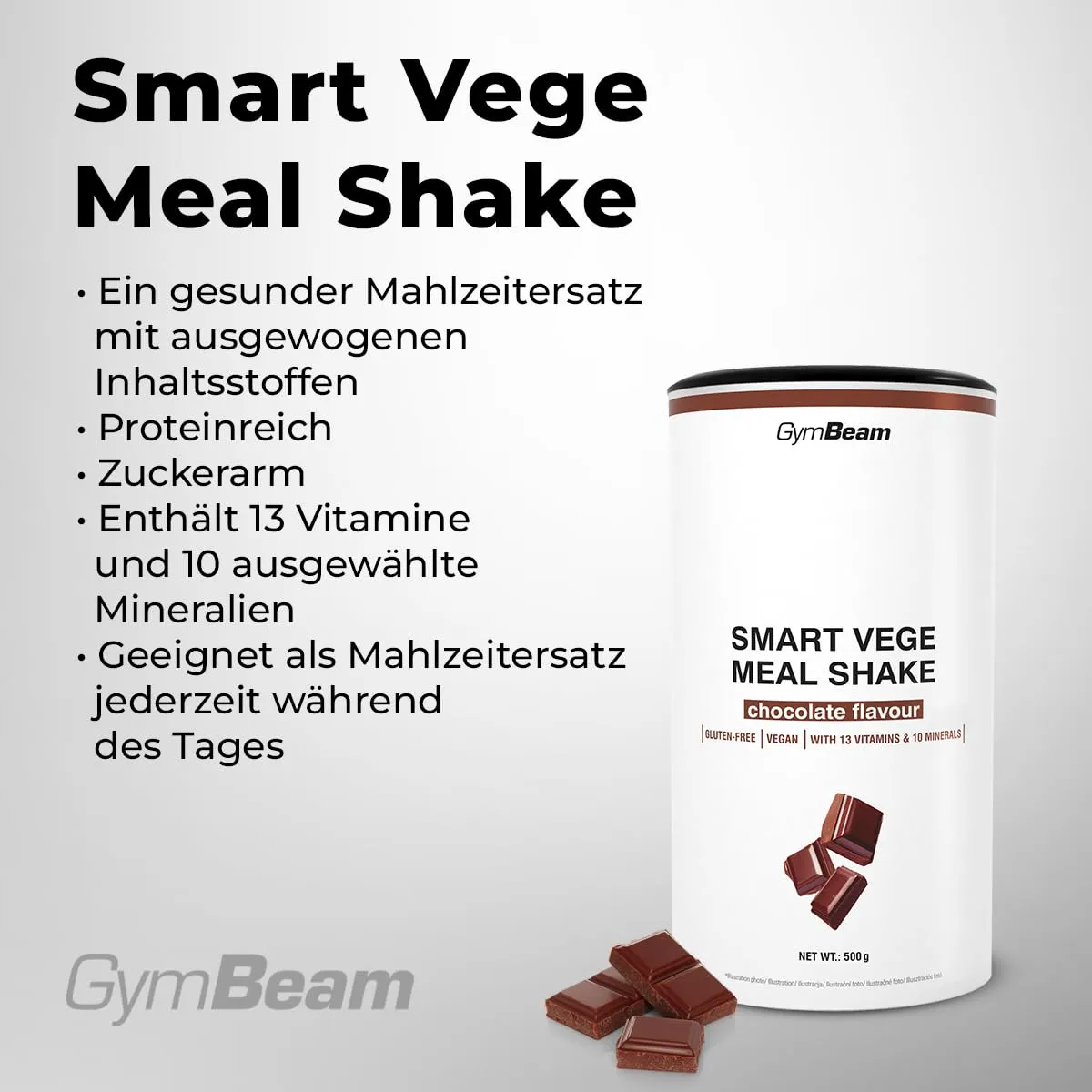 GymBeam Smart Vege Mealshake Chocolate 500 g proteinreich