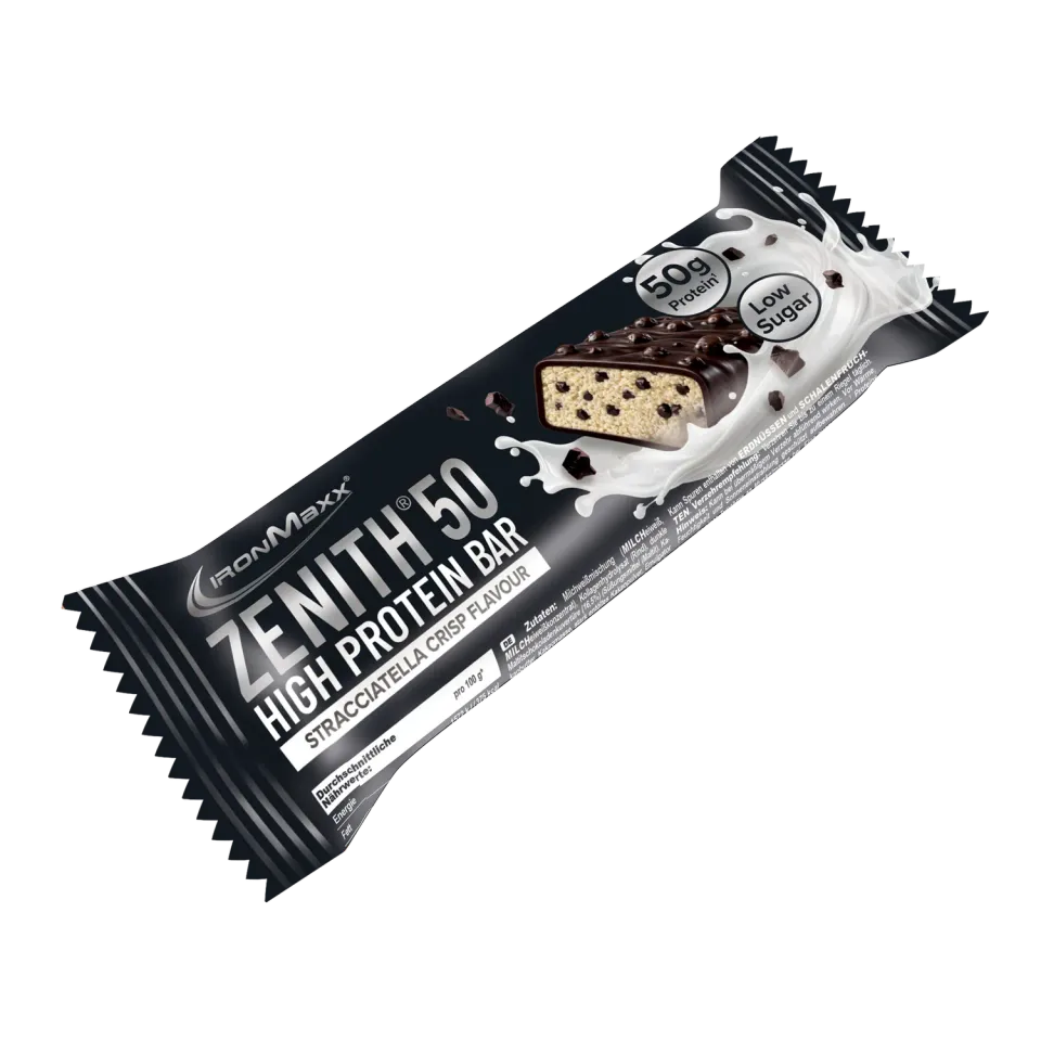 IronMaxx ZENITH 50 Proteinriegel 100g Stracciatella Crisp 50%
