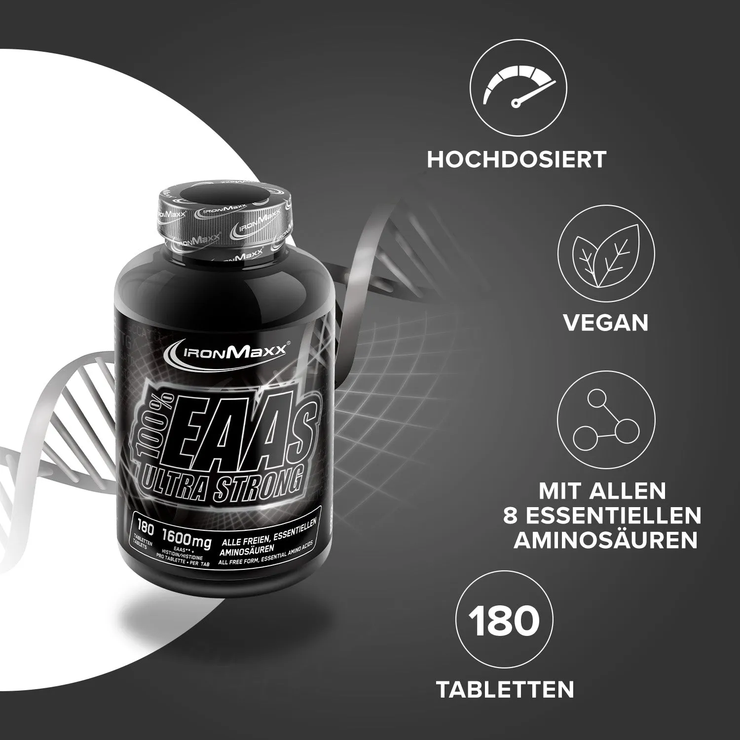 IronMaxx 100% EAAs Ultra Strong Tabletten 180 Stück Histidin