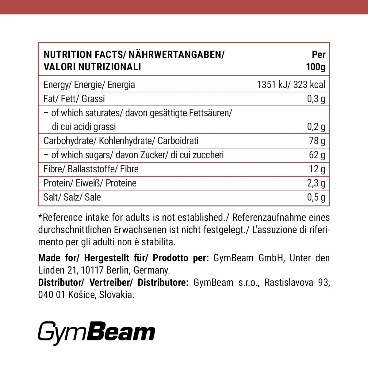 GymBeam Dattelpaste Süßungsmittel 1000g vegan