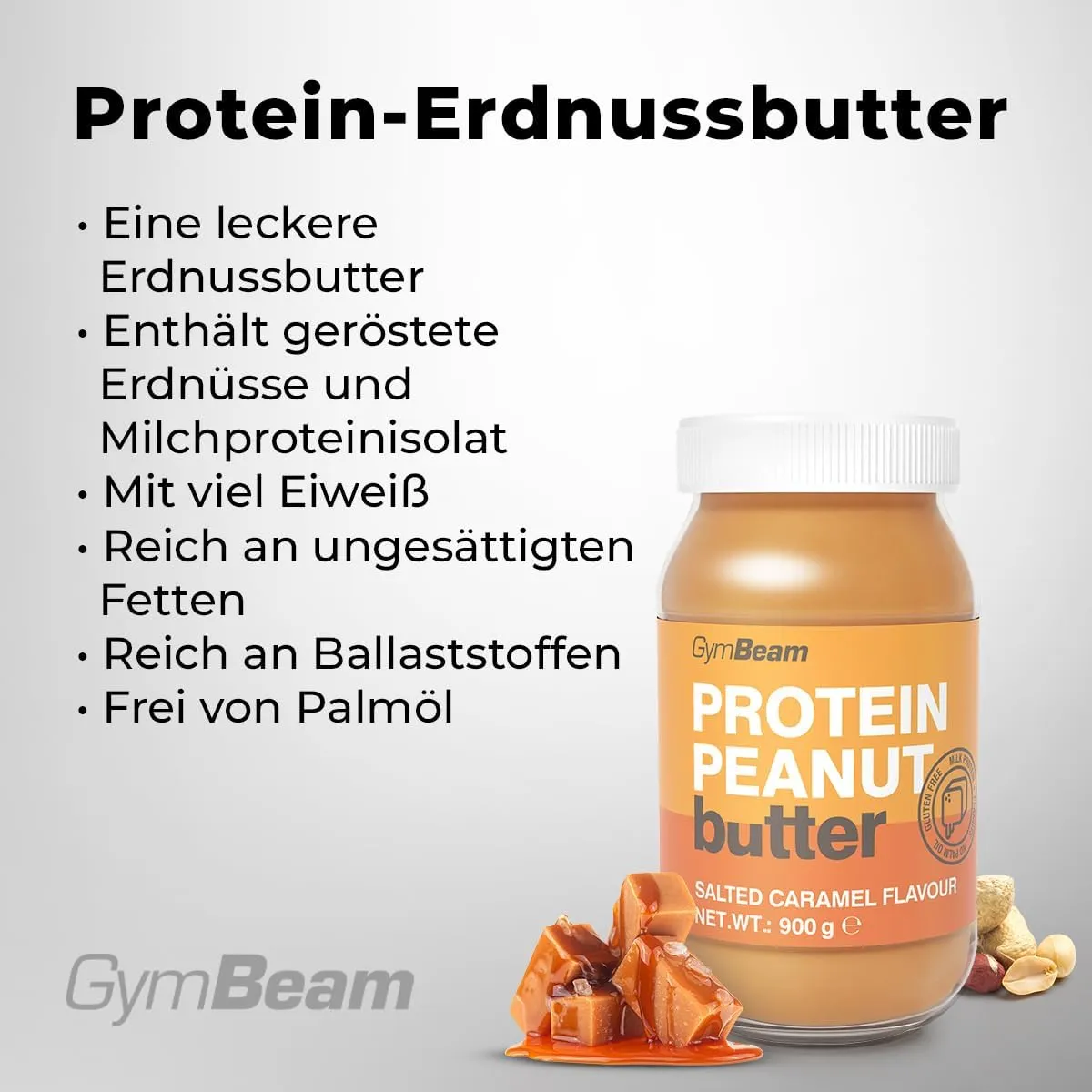 GymBeam Protein-Erdnussbutter 900 g Schokolade zuckerfrei