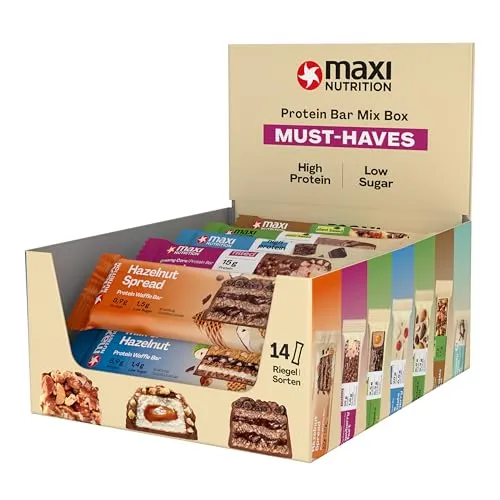 MaxiNutrition Must Haves Proteinriegel Mix Box 14x zuckerarm