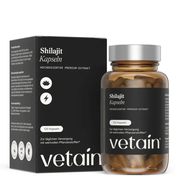Vetain Shilajit Kapseln 120 Stück hochdosiert