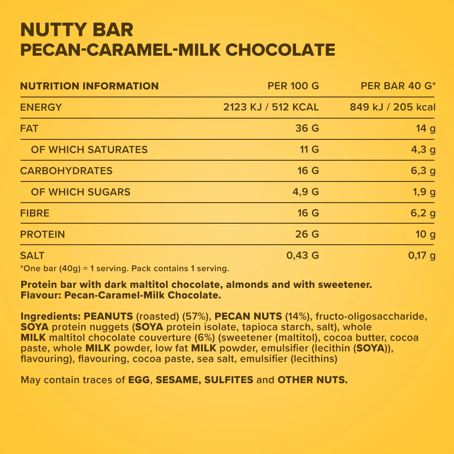 IronMaxx Nutty Bar Proteinriegel 40g Pecan Caramel low sugar